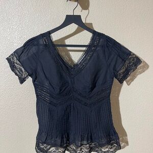 Silk + cotton ruffle Edward top